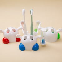 Honana Bx 826 Hourglass Timer Cartoon Toothbrush Holder Rack Hold Four Toothbrushes 3 Minutes Timer