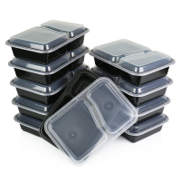 Honana Cf At054 10 Set 2 Compartment Disposable Lunch Box Rectangle Shape Microwave Safe Food Container Lunch Tray