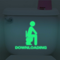 Honana Dx 014 15x20cm Fluorescent Glow Toilet Wall Sticker Room Thinking Downloading