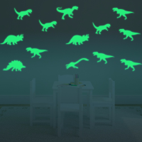 Honana Dx 132 9pcs 15x6cm Fluorescent Glow Dinosaur Wall Sticker