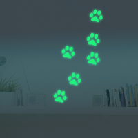 Honana Dx 141 6pcs 8.5X8.5Cm Fluorescent Glow Dog Footprint Wall Sticker