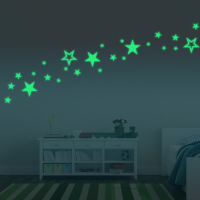 Honana Dx 144 38x87cm Fluorescent Glow Hollow Out Stars Wall Sticker