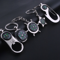 Honana Dx 201 Mini Compass Guiding Keychain For Outdoor Hiking Camping Travelling With Bottle Opener