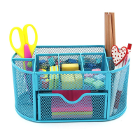 Honana Hn B26 Mesh Desk Organizer Oval Desktop Storage Box Pencil Stationary Holder