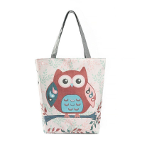 Honana Hn B67 Owl Printed Canvas Storage Bag Durable Casual Shopping Bag Tote