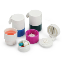 Honana Hn Pb009 3 In 1 Portable Pill Case Cutter Crusher 4 Layers Travel Pill Medicine Box