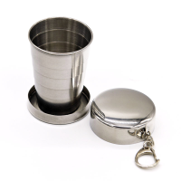 Honana Hn Poc25 Stainless Steel Portable Outdoor Travel Camping Folding Collapsible Metal Water Cup