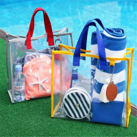 Honana Hn Tb55 Transparent Pvc Handbag Waterproof Travel Swimming Storage Bag Beach Clothes Bags