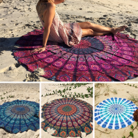 Honana Wx 16 150cm Bohemian Style Thin Chiffon Beach Towel Mandala Round Silk Scarf Bed Sheet Tapestry