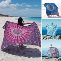 Honana Wx 17 150x210cm Bohemian Style Polyester Fiber Beach Towel Mandala Rectangle Bed Sheet Tapestry