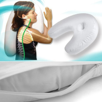 Honana Wx 269 U Shape Pp Cotton White Pillow Side Sleeper Head Rest Travel Soft Anti Snoring Cushion