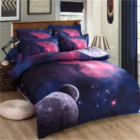 Honana Wx 8868 3/4pcs Galaxy 3d Bedding Sets Universe Outer Space Duvet Cover Fitted Bed Sheet Pillowcase