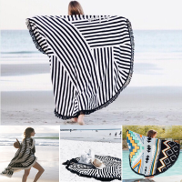 Honana Wx 992 150cm Bohemian Style Thin Tassel Beach Towel Mandala Round Silk Scarf Bed Sheet Tapestry