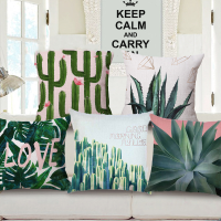 Honana Wx D4 45x45cm Vintage Tropical Plants Cotton Linen Throw Pillow Case Waist Cushion Cover