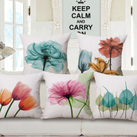 Honana Wx D5 45x45cm Modern Ink Painting Flower Cotton Linen Throw Pillow Case Waist Cushion Cover