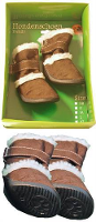 Zzzhondenschoenen Trendy Bruin Met Bont #95;_Medium 9cm X 7cm