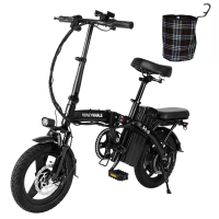 [EU Direct] Honingwalvis S6 S Elektrische Fiets 48V 10.4Ah Batterij 350W Motor 14 inch Banden 30 40KM Max Bereik 125KG M