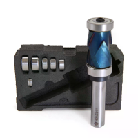 HONGDUI Top & Bottom Lager Spiraal Router Bit Set 1/2 inch Schacht 7/8 inch Snijdiameter Compressie Spiraal Flush Trim R