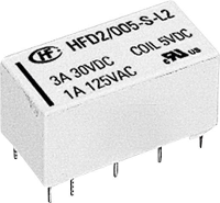 Hongfa HFD2/012 S L2 D Printrelais 12 V/DC 3 A 2x wisselcontact 1 stuk(s)