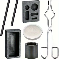 Hoogzuiverheid Grafiet Smeltkroes Kit 7 delige Metaalgietvormen Set voor Goud Zilver Koper Smelten Antiklevende Stortmal