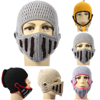 Hot New Winter Warm Roman Knight Soft Hat Gladiator Mask Knitting Cap