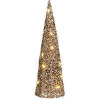 House of Seasons LED kegel kerstboom lamp   champagne   15 leds   H40 cm  kerstverlichting