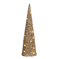House of Seasons LED kegel kerstboom lamp   champagne   20 leds   H50 cm  kerstverlichting