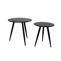 Parya Home   Daven Bijzettafel   Zwart  Set van 2