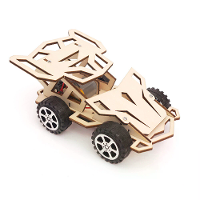 Houten 4WD Raceauto Model Bouwpakket DIY Wetenschappelijk Experiment Onderwijs Puzzel Speelgoed Student Technologie Klei