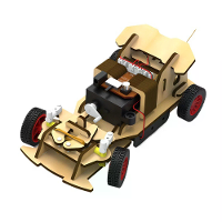 Houten afstandsbediening 4WD auto montagemiddelen doe het zelf STEM onderwijs student wetenschappelijke experimenttools