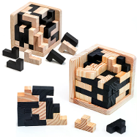 Houten Kubus Puzzel Letter 54T/54L Luban Vergrendelings Creatief Educatief Speelgoed Brein IQ Geest Vroeg Leren Spel Cad