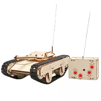 Houten Modelbouwset voor een Tank op Afstand, DIY Wetenschappelijke Experiment Educatieve Puzzel Speelgoed voor Kinderen