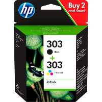 HP 303 zwarte/drie kleuren inktcartridges   2 pack
