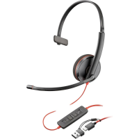 HP Blackwire C3210 On Ear koptelefoon Zwart