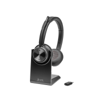 HP Poly Savi 7320 UC DECT On Ear headset Computer DECT Stereo Zwart Ruisonderdrukking (microfoon) Volumeregeling, Microfoon uitschakelbaar (mute)