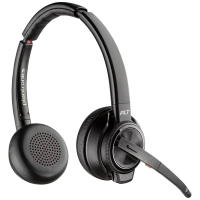 HP Poly Savi 8220 UC DECT On Ear headset DECT, Bluetooth Stereo Zwart Noise Cancelling Headset, Volumeregeling, Microfoon uitschakelbaar (mute) Computer