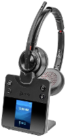 HP Poly Savi 8420 Office DECT On Ear headset Computer DECT, Bluetooth Stereo Zwart Noise Cancelling Volumeregeling, Microfoon uitschakelbaar (mute)