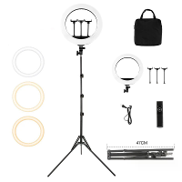 HQ18 LED Ringlicht met Statief 55W 3000K 6000K 3 Lichtkleurmodus voor YouTube TikTok Live Streaming Vlog Schoonheid Self