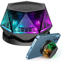 HS 001Y Mini Magneetbasis bluetooth Luidspreker Draagbare Subwoofer Luidspreker Stereo Geluid RGB Licht TWS Handsfree Be