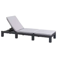 Allibert ligbed Daytona incl. Kussen   grijs   195x65x21 cm   Leen Bakker