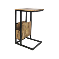HSM Collection bijzettafel met tijdschriftenrek Ivan   naturel/zwart   34x40x68 cm   Leen Bakker