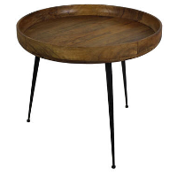 HSM Collection bijzettafel Ventura   naturel/zwart   Ø60x52 cm   Leen Bakker