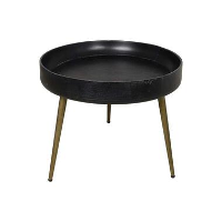 HSM Collection bijzettafel Ventura   zwart/goud   42x50 cm   Leen Bakker