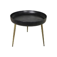 HSM Collection bijzettafel Ventura   zwart/goud   52x60 cm   Leen Bakker