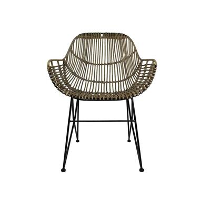 HSM Collection eetkamerstoel openweaving   rotan (2 stuks)   Leen Bakker
