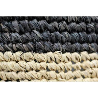 HSM Collection poef Malibu XL   zwart/naturel   50 cm   Leen Bakker