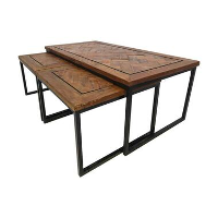 HSM Collection salontafel Bradley (3 stuks)   naturel/zwart   Leen Bakker