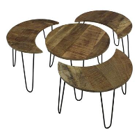 HSM Collection salontafel Eros (4 stuks)   naturel/zwart
