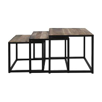 HSM Collection salontafel Fabio (3 stuks)   naturel/zwart