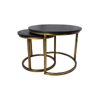 HSM Collection salontafel Finnley rond (2 stuks)   zwart/goud